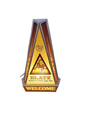 Vintage Blatz Beer Welcome Lighted Sign 1978 Heileman Brewing Man Cave